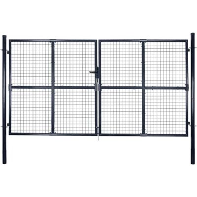 vidaXL Verkko-puutarhaportti galvanisoidusta teräksestä 289x175cm Harmaa - Puutarhan portti vidaXL Verkko-puutarhaportti galvanisoidusta teräksestä 289x175cm Harmaa - Puutarhan portti