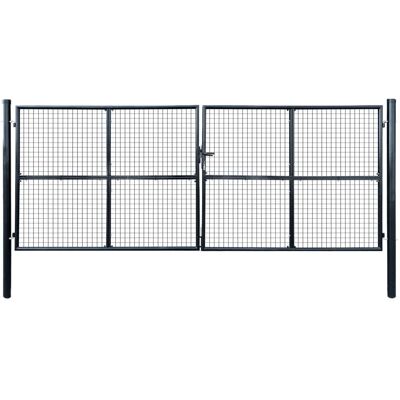 vidaXL Muggengaas tuinpoort Grijs - Tuinpoort - Staal 400x150 cm vidaXL Muggengaas tuinpoort Grijs - Tuinpoort - Staal 400x150 cm