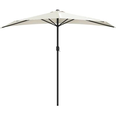 Parasole de balcon vidaXL avec Poteau en Aluminium Sable - Semi-circulaire - 270x144 cm - Publicité Parasole de balcon vidaXL avec Poteau en Aluminium Sable - Semi-circulaire - 270x144 cm - Publicité