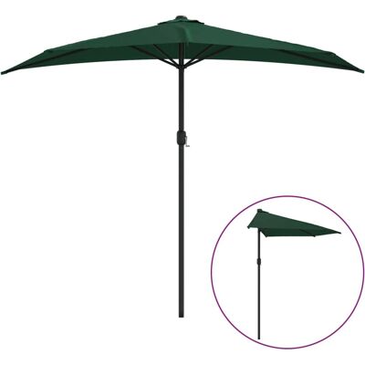 vidaXL Balkon Sonnenschirm - Aluminium Grün 270x144 cm - Halbkreis vidaXL Balkon Sonnenschirm - Aluminium Grün 270x144 cm - Halbkreis