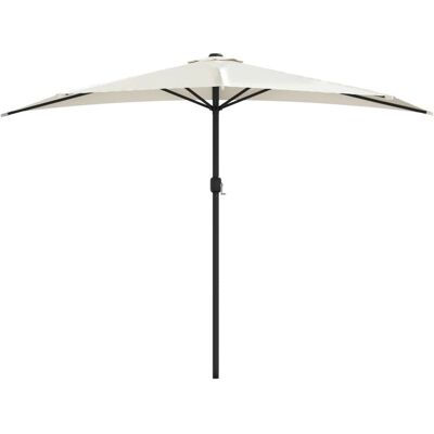vidaXL Balkonparasol met Aluminium Paal Zand - Half Ronde - 300x155 cm vidaXL Balkonparasol met Aluminium Paal Zand - Half Ronde - 300x155 cm