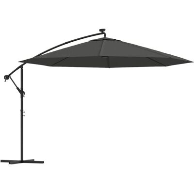 Nnevl Cantilever Umbrella - LED Lights - 350 Cm - Anthracite - Sun Protection Nnevl Cantilever Umbrella - LED Lights - 350 Cm - Anthracite - Sun Protection