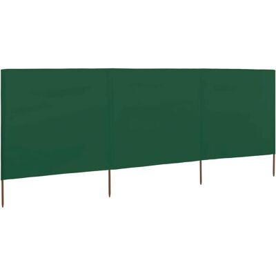 vidaXL 3-Delige Windscherm Stof Groen - Windbreker en Privacy vidaXL 3-Delige Windscherm Stof Groen - Windbreker en Privacy