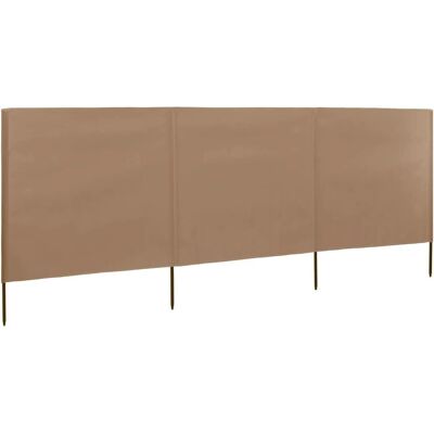 vidaXL Paravento 3 pièces Taupe - Windbreak - Publicité vidaXL Paravento 3 pièces Taupe - Windbreak - Publicité