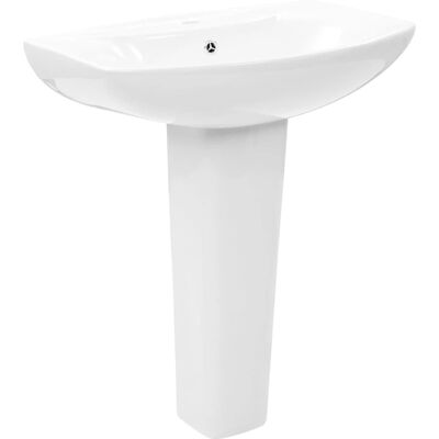 vidaXL Freistehendes Waschbecken mit Säule Keramik Weiß 650x520x200 mm vidaXL Freistehendes Waschbecken mit Säule Keramik Weiß 650x520x200 mm