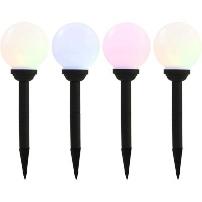 vidaXL 4er Set Outdoor Solar Lampen LED Sphärisch 15cm RGB Garten Beleuchtung vidaXL 4er Set Outdoor Solar Lampen LED Sphärisch 15cm RGB Garten Beleuchtung