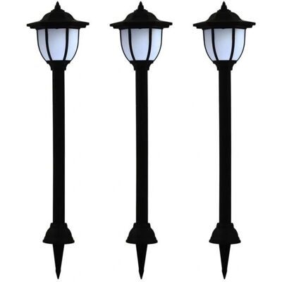 vidaXL Außen Solarleuchten 3er Set LED Schwarz - Solar Lampen vidaXL Außen Solarleuchten 3er Set LED Schwarz - Solar Lampen