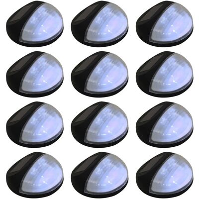 vidaXL Außenwandleuchten mit Solar LED 12 Stück Schwarz - Wandlampen vidaXL Außenwandleuchten mit Solar LED 12 Stück Schwarz - Wandlampen