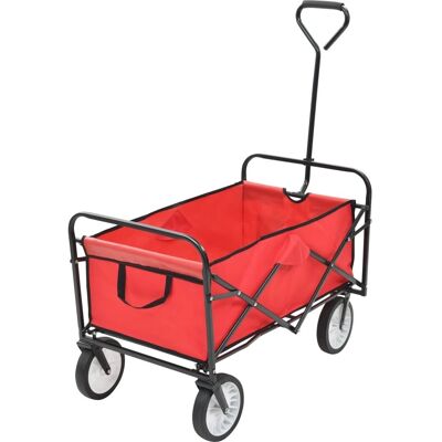 vidaXL Klappbarer Handwagen Stahl Rot - Handwagen vidaXL Klappbarer Handwagen Stahl Rot - Handwagen