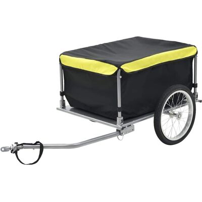 vidaXL Fiets Cargo Trailer Zwart Geel - Fiets Type vidaXL Fiets Cargo Trailer Zwart Geel - Fiets Type