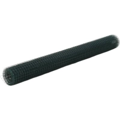 VIDAXL Rete in acciaio per pollaio - 25x1,5m, Verde, 25x25mm VIDAXL Rete in acciaio per pollaio - 25x1,5m, Verde, 25x25mm