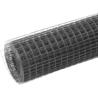 vidaXL Stahl Gitterzaun Grau 10x0,5m - Hühnerzaun vidaXL Stahl Gitterzaun Grau 10x0,5m - Hühnerzaun