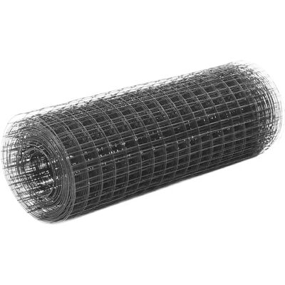 Recinzione in rete per pollo in acciaio con rivestimento in PVC - 10x0,5 m, Grigia Recinzione in rete per pollo in acciaio con rivestimento in PVC - 10x0,5 m, Grigia