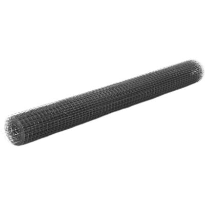 vidaXL Stahl-Hühnerdrahtzaun Grau - 25x1,5 m, PVC-beschichtet vidaXL Stahl-Hühnerdrahtzaun Grau - 25x1,5 m, PVC-beschichtet