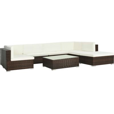 VidaXL Gartenmöbel-Set - Modulares Lounge-Set mit Kissen - 7 Plätze VidaXL Gartenmöbel-Set - Modulares Lounge-Set mit Kissen - 7 Plätze