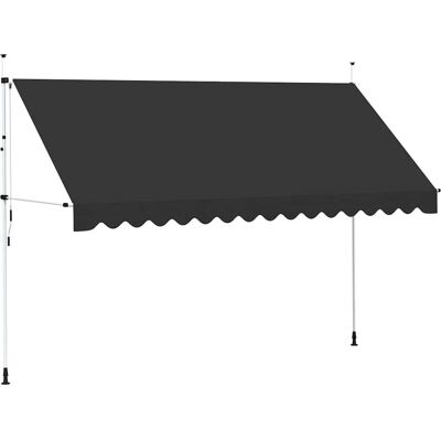 vidaXL Manuelle ausziehbare Markise 400cm Anthrazit - Markise vidaXL Manuelle ausziehbare Markise 400cm Anthrazit - Markise