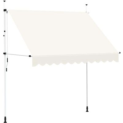 vidaXL Handmatige Uitrekbare Luifel 250cm Crème - Luifel vidaXL Handmatige Uitrekbare Luifel 250cm Crème - Luifel