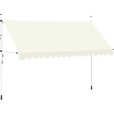 vidaXL Handmatige uitvalbare markies 400cm Creme - Markies vidaXL Handmatige uitvalbare markies 400cm Creme - Markies