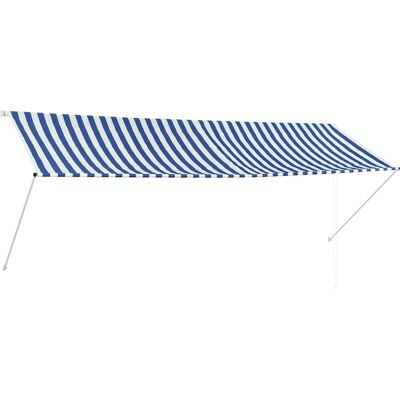 Tenda retrattile vidaXL 350x150cm Blu e Bianco - Retractable Awning Tenda retrattile vidaXL 350x150cm Blu e Bianco - Retractable Awning