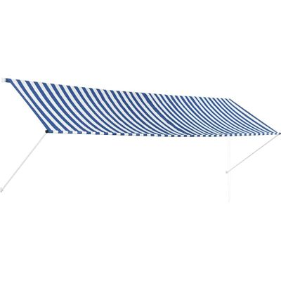 vidaXL Markise 400x150cm Blau und Weiß - Sonnen- und Wetterschutz vidaXL Markise 400x150cm Blau und Weiß - Sonnen- und Wetterschutz