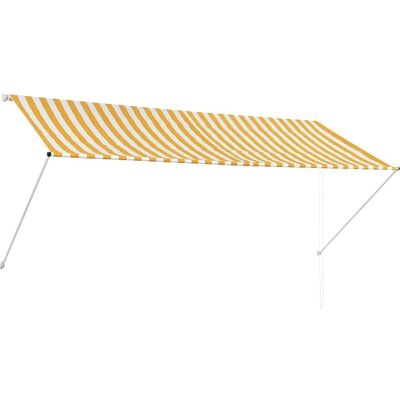 vidaXL Udtrekkelig Markise 300x150cm Gul Hvid - Markise vidaXL Udtrekkelig Markise 300x150cm Gul Hvid - Markise