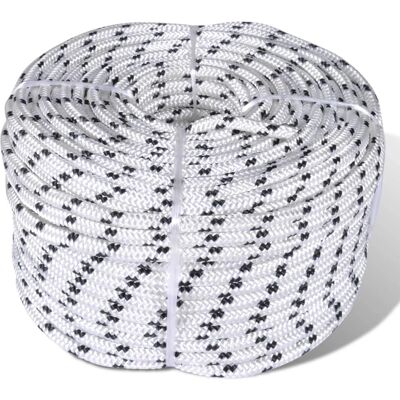 vidaXL Cuerda de barco de poliéster 8 mm 250 m Blanco - Cuerda de barco vidaXL Cuerda de barco de poliéster 8 mm 250 m Blanco - Cuerda de barco