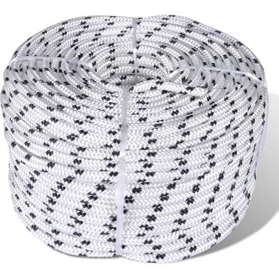 vidaXL Geknoopte bootlijn Polyestertje 10 mm 250 m Wit - Touw vidaXL Geknoopte bootlijn Polyestertje 10 mm 250 m Wit - Touw