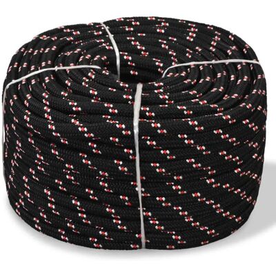 vidaXL Marine Rope Polypropylene 12mm 250m Black Boat Yacht Dock Line Cord vidaXL Marine Rope Polypropylene 12mm 250m Black Boat Yacht Dock Line Cord