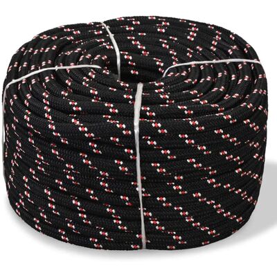 vidaXL 16 mm 50 m Black and Red Marine Rope - Marine Rope vidaXL 16 mm 50 m Black and Red Marine Rope - Marine Rope