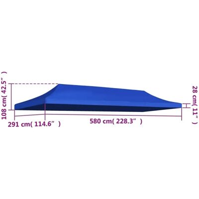 vidaXL Party Zelt Dach 3x6 m Blau - Party Zelt Dach vidaXL Party Zelt Dach 3x6 m Blau - Party Zelt Dach