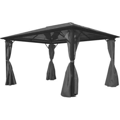 vidaXL Pavilhão com Cortinas Antracite Alumínio 400x300 cm - Pavilhão vidaXL Pavilhão com Cortinas Antracite Alumínio 400x300 cm - Pavilhão
