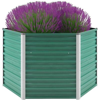 vidaXL Garten-Hochbeet aus verzinktem Stahl 129x129x77 cm - Hochbeet Garten vidaXL Garten-Hochbeet aus verzinktem Stahl 129x129x77 cm - Hochbeet Garten