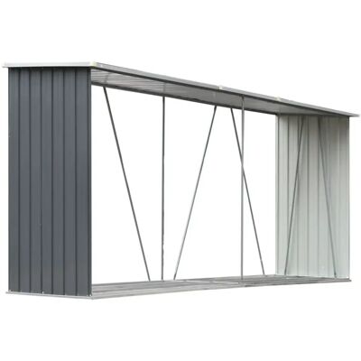 vidaXL Havevedskur af galvaniseret stål 330x84x152cm Grå vidaXL Havevedskur af galvaniseret stål 330x84x152cm Grå