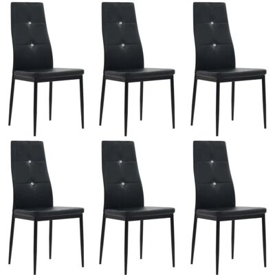 VIDAXL Modernes Schwarzes Esszimmerstuhl-Set 6 VIDAXL Modernes Schwarzes Esszimmerstuhl-Set 6