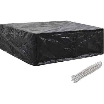 vidaXL Schwarze Gartentischabdeckhaube 8 Ösen 250x210x90 cm vidaXL Schwarze Gartentischabdeckhaube 8 Ösen 250x210x90 cm