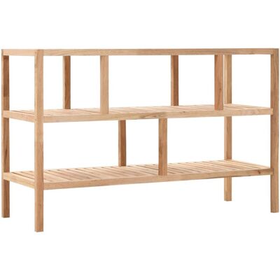 Étagère de salle de bain en noyer massif vidaXL 100x40x65cm - Râtelier de rangement - Publicité Étagère de salle de bain en noyer massif vidaXL 100x40x65cm - Râtelier de rangement - Publicité