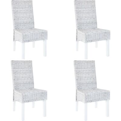 vidaXL 4 sillas de comedor Kubu ratán y madera mango - Sillas de comedor vidaXL 4 sillas de comedor Kubu ratán y madera mango - Sillas de comedor