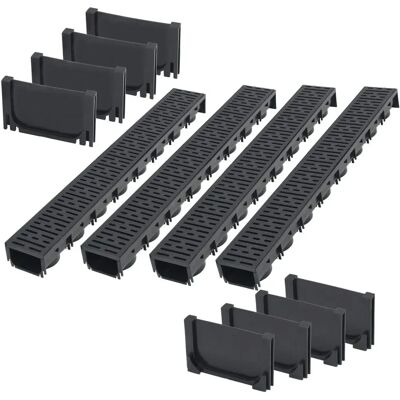 vidaXL Kunststof afwateringskanalen 4m - Drainage Channels vidaXL Kunststof afwateringskanalen 4m - Drainage Channels