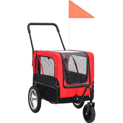 vidaXL 2-in-1 Fahrradanhänger für Hunde und Kinderwagen - Fahrradanhänger für Hunde und Haustiere vidaXL 2-in-1 Fahrradanhänger für Hunde und Kinderwagen - Fahrradanhänger für Hunde und Haustiere