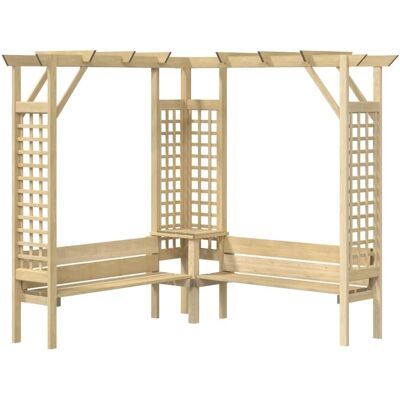 Pérgola d'angle avec banc vidaXL - Jardin, Durable, Facile à assembler Pérgola d'angle avec banc vidaXL - Jardin, Durable, Facile à assembler