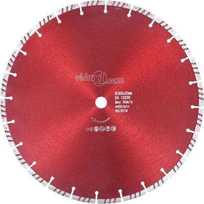 vidaXL Diamant-Sägeblatt - 350 mm Turbo Stahl - Trennscheibe vidaXL Diamant-Sägeblatt - 350 mm Turbo Stahl - Trennscheibe