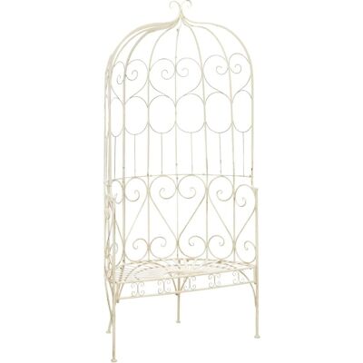 vidaXL Gartentisch 95 cm Eisen Antik Weiß Outdoor Sitzbank - Gartenbank vidaXL Gartentisch 95 cm Eisen Antik Weiß Outdoor Sitzbank - Gartenbank