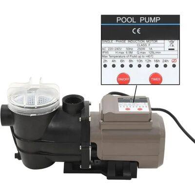 vidaXL Zwembadjecirculatiepomp 0,25 HP met Timer vidaXL Zwembadjecirculatiepomp 0,25 HP met Timer