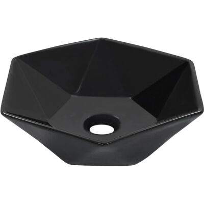 vidaXL Czarny ceramiczny umywalka 41x36,5x12cm - Umywalka łazienkowa vidaXL Czarny ceramiczny umywalka 41x36,5x12cm - Umywalka łazienkowa