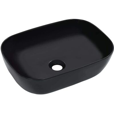 vidaXL Washbasin - 45.5x32x13cm Ceramic Black - Washbasin vidaXL Washbasin - 45.5x32x13cm Ceramic Black - Washbasin