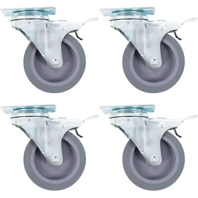 vidaXL 75 mm Drehrollen mit Doppelbremsen - Rollen vidaXL 75 mm Drehrollen mit Doppelbremsen - Rollen