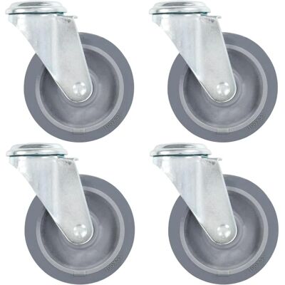 vidaXL Set di 4 Ruote Girevoli con Fori - Ruote vidaXL Set di 4 Ruote Girevoli con Fori - Ruote