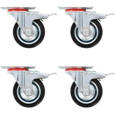 vidaXL Rollen mit Doppelbremsen - 75mm - Rollenset vidaXL Rollen mit Doppelbremsen - 75mm - Rollenset