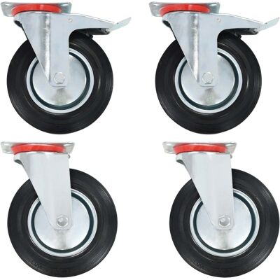 vidaXL 4x Drehbare Rollen 200mm Schwerlast Räder Transportwagen Möbel vidaXL 4x Drehbare Rollen 200mm Schwerlast Räder Transportwagen Möbel