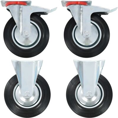 vidaXL Gummiräder 200 mm - 4 Stück Möbelrollen vidaXL Gummiräder 200 mm - 4 Stück Möbelrollen